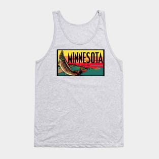 Vintage Style Minnesota Fish Design Tank Top